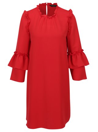 Červené šaty s volánmi Dorothy Perkins