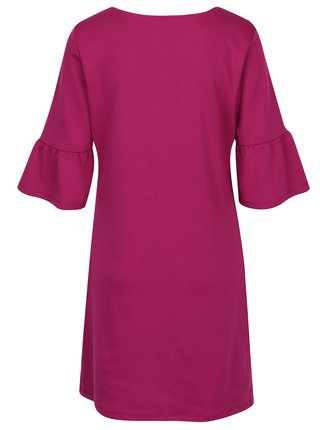 Ružové šaty s volánmi na rukávoch VILA Tinn