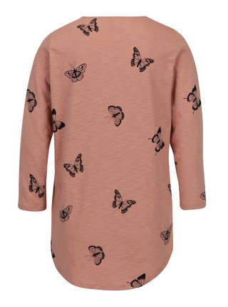 Staroružové tričko s motýľmi VERO MODA Malka