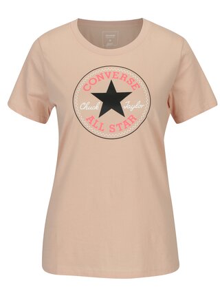 Svetloružové dámske tričko s potlačou Converse Core