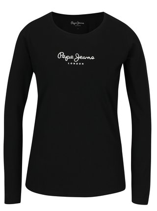 Čierne dámske tričko s potlačou Pepe Jeans New Virginia