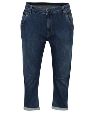 Modré dámske relaxed skrátené rifle Pepe Jeans Topsy