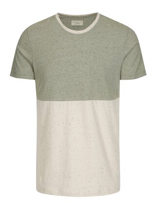 Béžovo-zelené žíhané tričko Selected Homme Tim