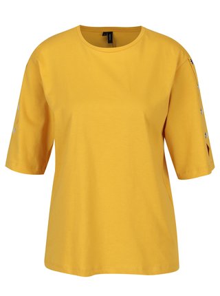 Žlté tričko s kovovými detailmi VERO MODA Jane