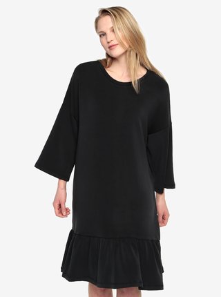 Čierne oversize šaty s volánom Selected Femme Liva