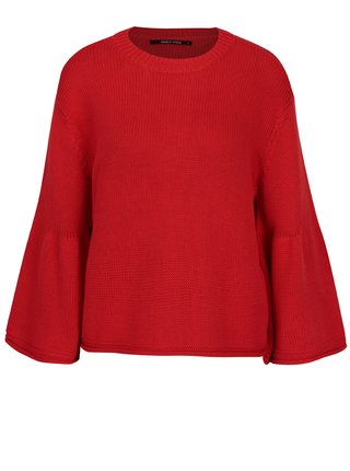 Červený voľný crop sveter ONLY Sana