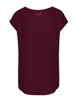 Vínové tričko s potlačou Desigual Grace
