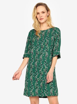 Zelené kvetované šaty s prestrihom na chrbte ONLY Ditte