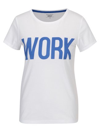 Biele tričko s potlačou ONLY RIVA Work