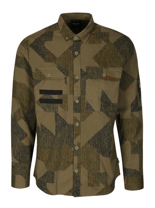 Khaki vzorovaná regular košile s kapsami ONLY & SONS Tank