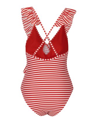 Krémovo-červené pruhované jednodielne plavky Y.A.S Samui