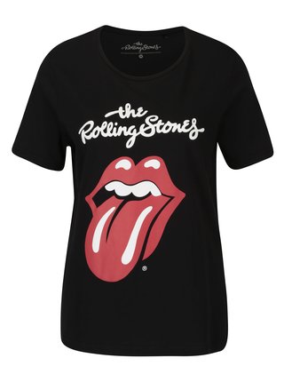 Čierne tričko s potlačou ONLY Rolling Stones