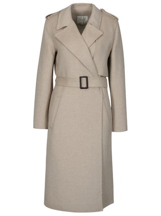 Béžový melírovaný kabát Selected Femme Tana