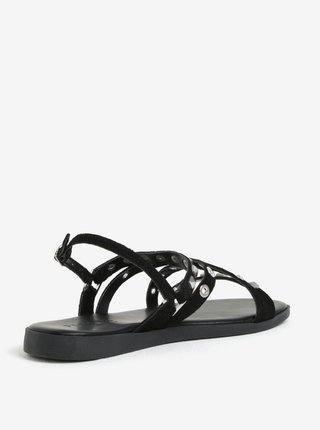 Čierne semišové sandále Pieces Nantale
