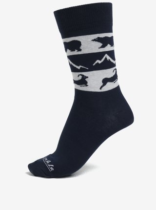 Šedo-modré ponožky s motivem zvířat Fusakle Vysoké Tatry
