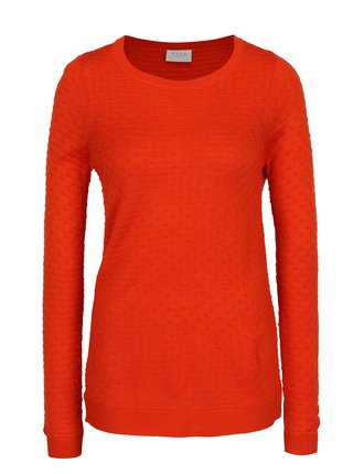 Červený tenký sveter s jemným vzorom VILA Sarafina