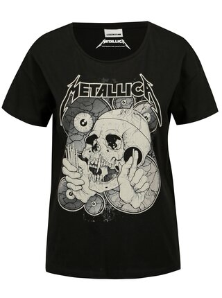 Čierne tričko s potlačou Noisy May Metallica