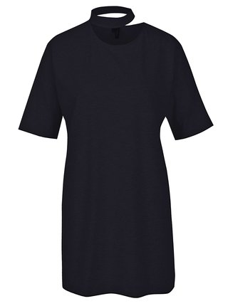 Čierne oversize tričko s chokerom VERO MODA Jelica