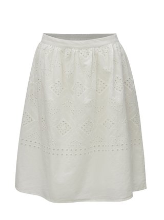 Biela sukňa s madeirou VILA Simmi