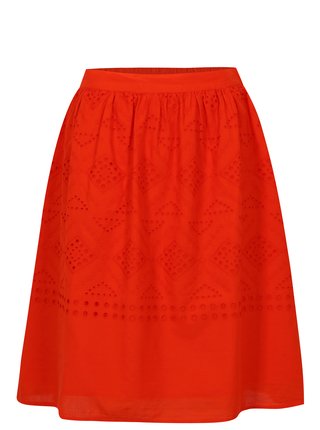 Červená sukňa s madeirou VILA Simmi