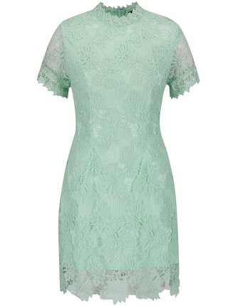 Svetlozelené čipkované šaty s krátkym rukávom AX Paris