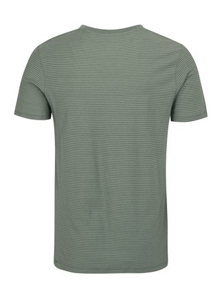 Šedo-zelené pruhované tričko Selected Homme Stripe