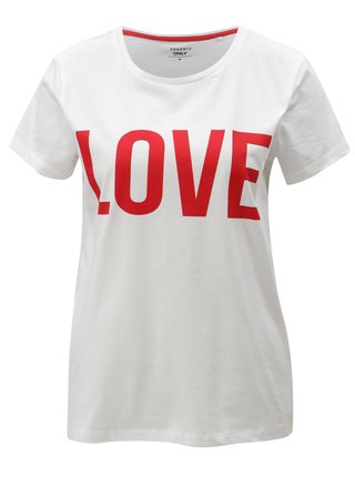 Biele tričko s potlačou ONLY RIVA Love