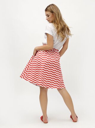 Bielo-červená vzorovaná sukňa ZOOT