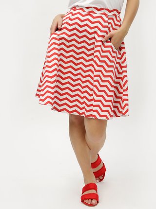 Bielo-červená vzorovaná sukňa ZOOT
