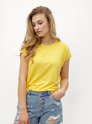 Žlté basic tričko VERO MODA Ava