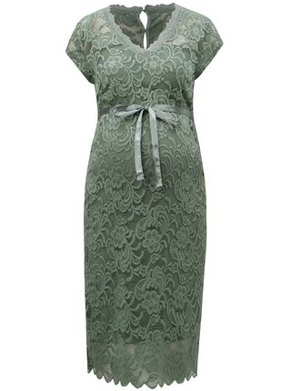 Zelené tehotenské čipkované šaty Mama.licious New mivana