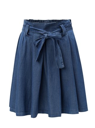 Modrá rifľová sukňa s opaskom VILA Bista