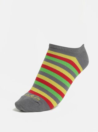 Žlto-sivé unisex členkové ponožky Fusakle Dúha v lete