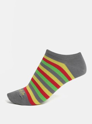 Žlto-sivé unisex členkové ponožky Fusakle Dúha v lete
