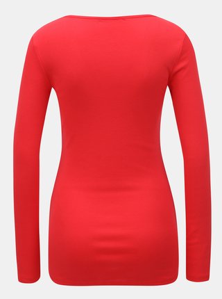 Červené basic tričko s dlhým rukávom Dorothy Perkins