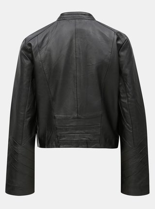 Čierna kožená bunda VILA Makana