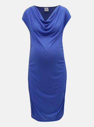 Modré tehotenské puzdrové šaty Mama.licious
