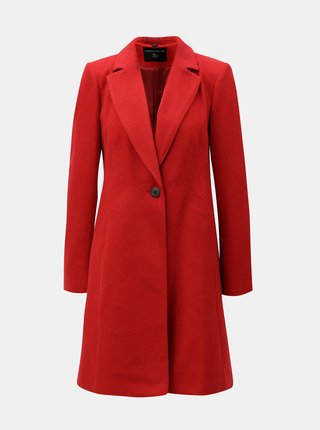 Červený kabát so zapínaním na gombík Dorothy Perkins