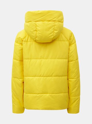 Žltá prešívaná zimná bunda s kapucňou ONLY June
