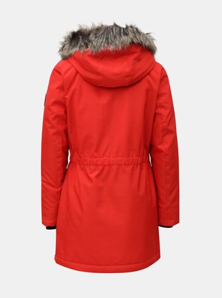 Červená zimná parka s kapucňou ONLY