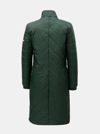 Tmavozelený prešívaný kabát so zipsmi na bokoch Noisy May