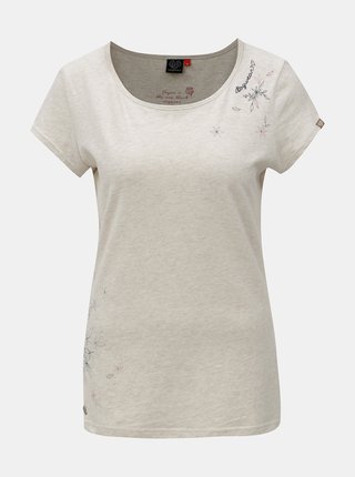 Sivé dámske melírované tričko s potlačou Ragwear