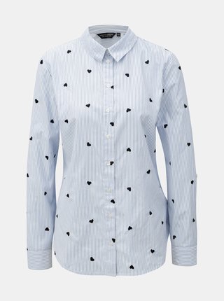Bielo–modrá pruhovaná košeľa so srdiečkami Dorothy Perkins