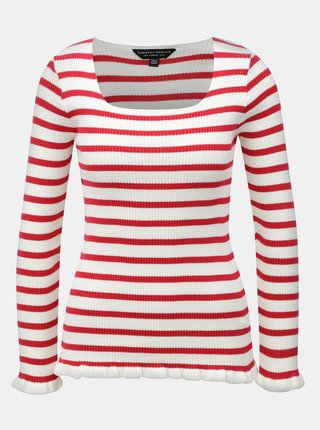 Krémovo–červený pruhovaný sveter Dorothy Perkins