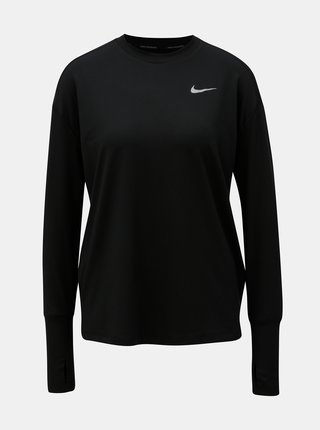 Čierne dámske funkčné tričko s dlhým rukávom Nike