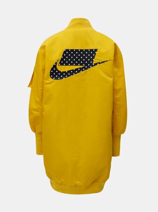 Žltý dámsky dlhší bomber s výšivkou Nike Parka