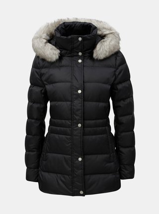 Černá dámská péřová zimní prošívaná bunda Tommy Hilfiger
