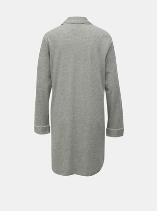Sivá melírovaná nočná košeľa so zapínaním na gombíky Lauren Ralph Lauren