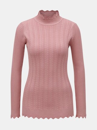 Ružový sveter s rolákom Apricot
