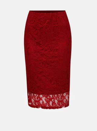 Červená čipkovaná sukňa Dorothy Perkins